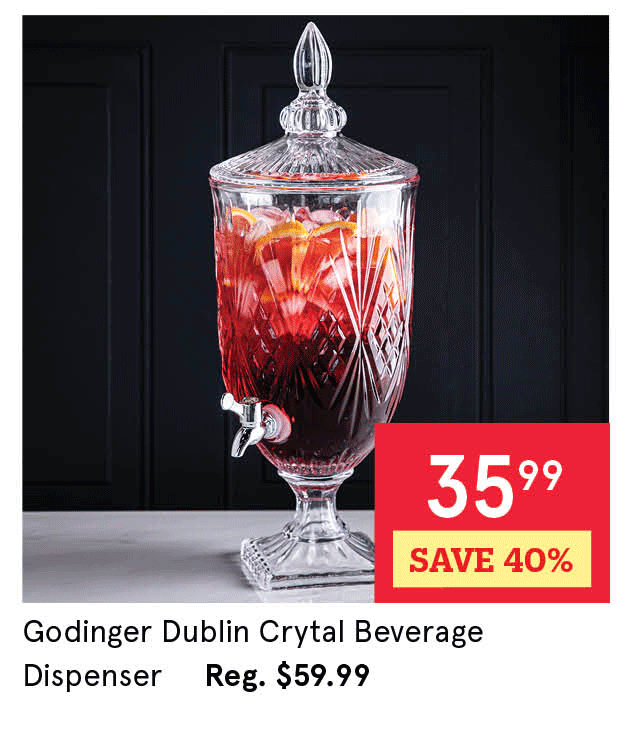 Godinger Dublin Crystal Beverage Dispenser