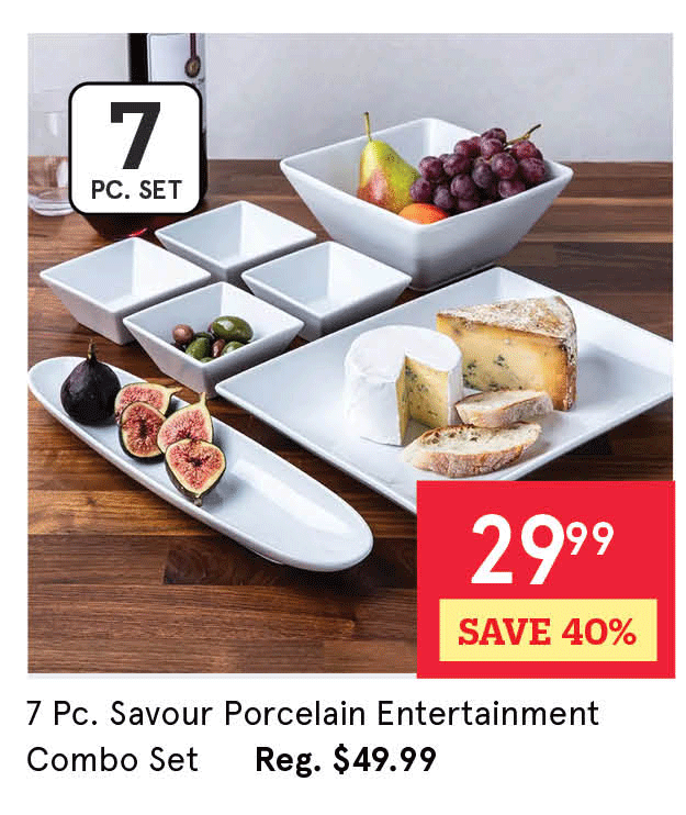 Savour Porcelain Entertainment Combo - Set of 7