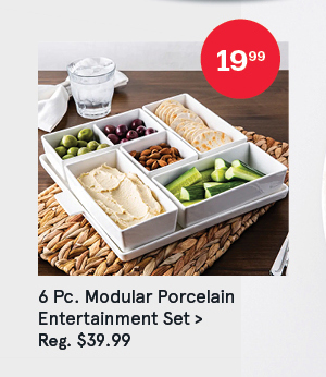 Modular 'Square' Porcelain Entertainment Pack - Set of 6