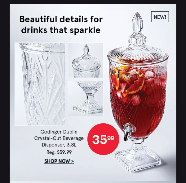 Godinger Dublin Crystal-Cut Beverage Dispenser (3.8L)