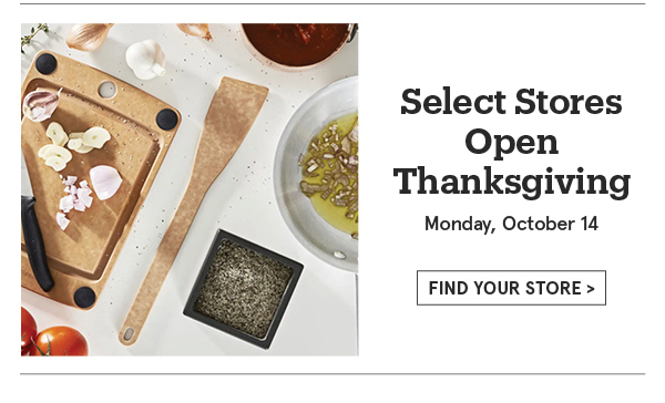 Select Stores Open Thanksgiving