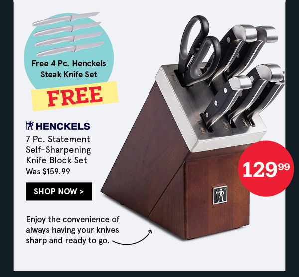 Henckels Statement Self-Sharpening Wood Knife Block Combo - Set of 7