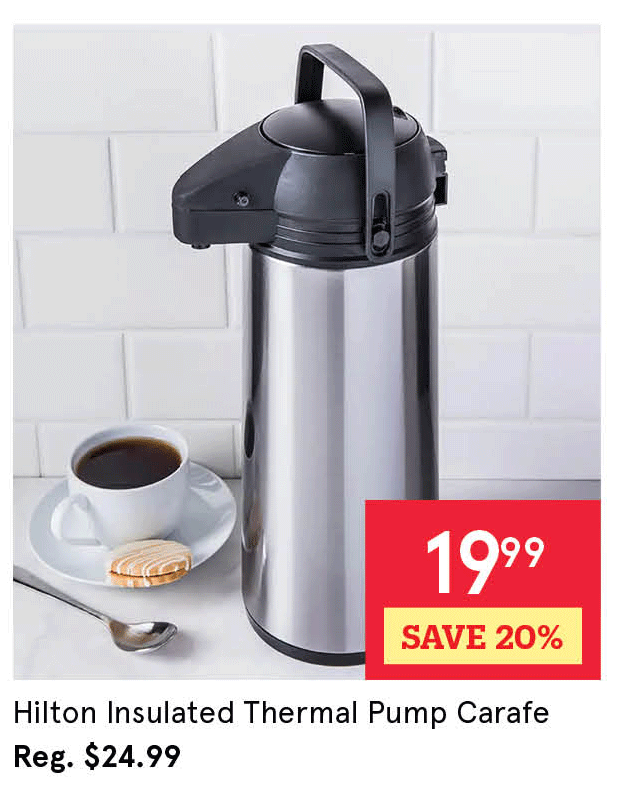  Hilton Insulated Thermal Pump Carafe