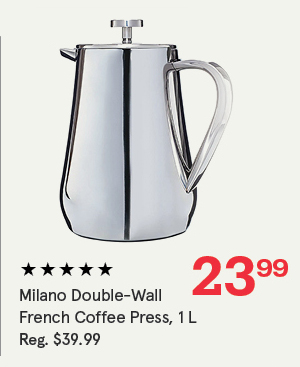 Milano 'Double Wall' French Coffee Press 1 L