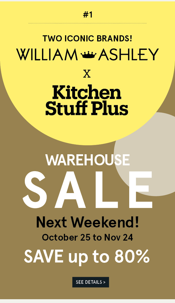 Warehouse sale next weekend