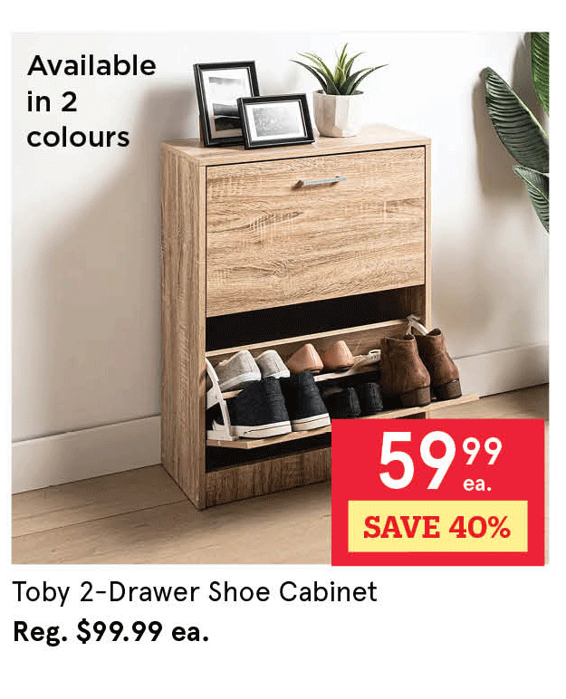 Toby Shoe Cabinet 2-Drawer 