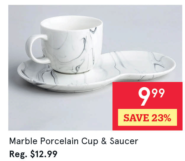 Marble Porcelain Cup & Saucer 