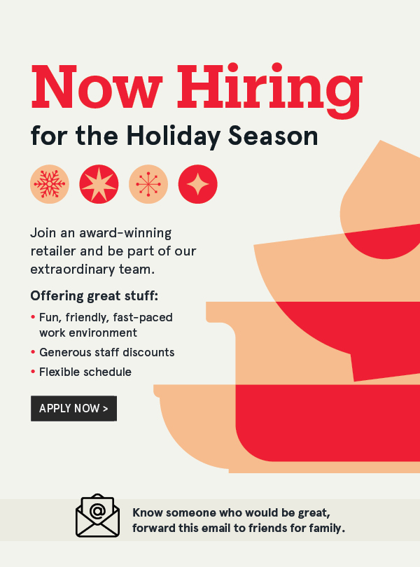 Now Hiring for the Holiday Season!