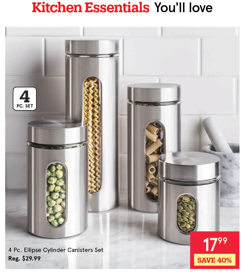 Ellipse Cylinder Canisters - Set of 4 