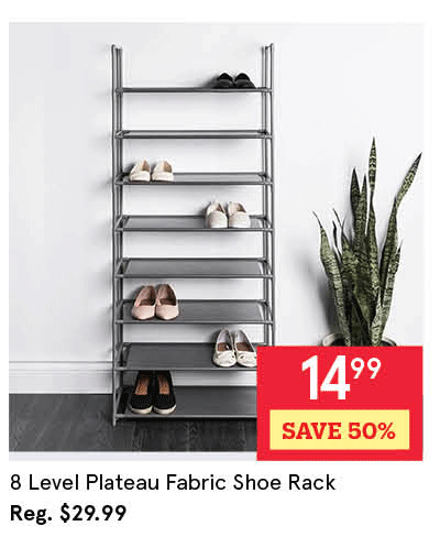 Plateau Fabric Shoe Rack 8-Level 