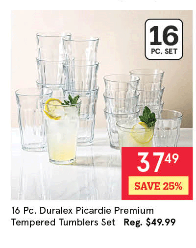 Duralex Picardie Premium Tempered Drinking Tumbler Combo - Set/16