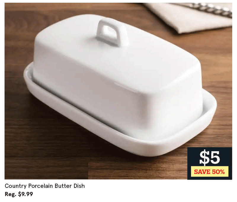 KSP Country Porcelain Butter Dish 