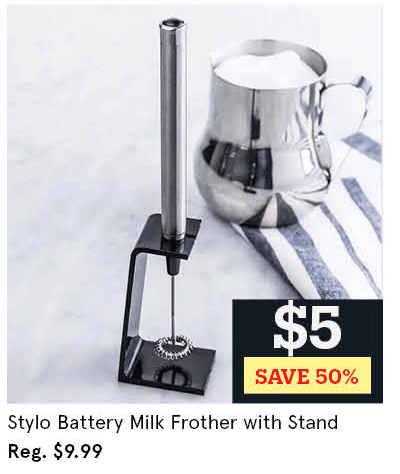 Stylo Battery Milk Frother with Stand 