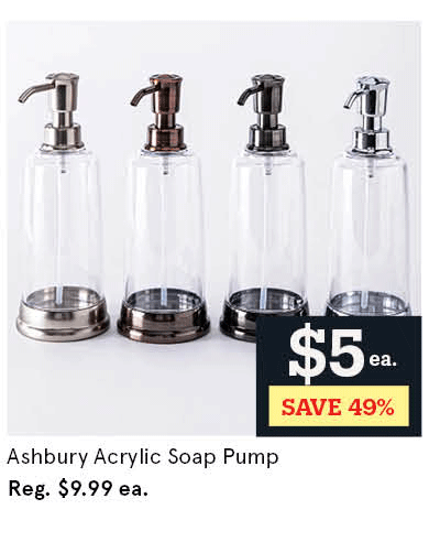 Ashbury Acrylic Soap Pump 