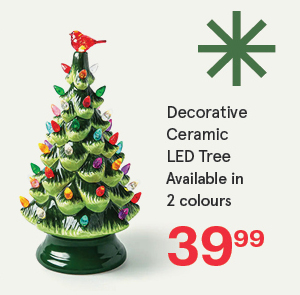 Christmas Decortive 'Bird Topper' Ceramic LED Tree