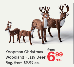 Koopman Christmas Woodland 'Natural' Fuzzy Deer Small