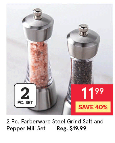  Farberware Steel Grind Salt and Pepper Mill - Set of 2