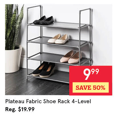  KSP Plateau Fabric Shoe Rack 4-Level (Grey)