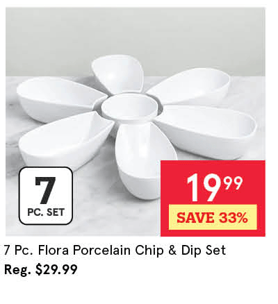 KSP Flora Porcelain Chip & Dip (White)