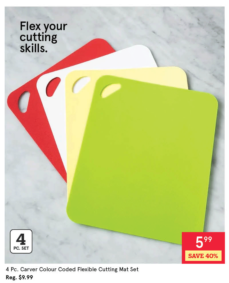 KSP Carver Colour Coded Flexible Cutting Mat Set of 4