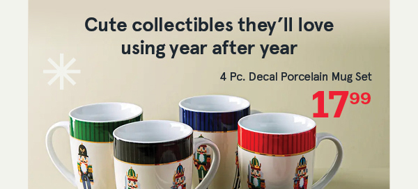 Christmas Decal 'Nutcracker' Porcelain Mug