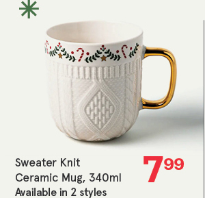 Sweater Knit 'Garland' Ceramic Mug