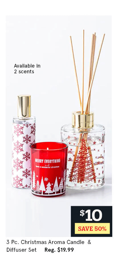 KSP Christmas Aroma 'Frosted Cranberry' Candle and Diffuser - Set of 3