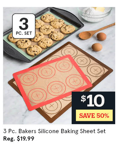 KSP Bakers Silicone Baking Sheet - Set of 3 (Multi Colour)