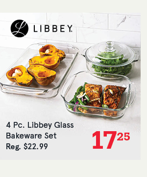 Libbey Baker's Basics Glass Bakeware Combo - Set of 4 