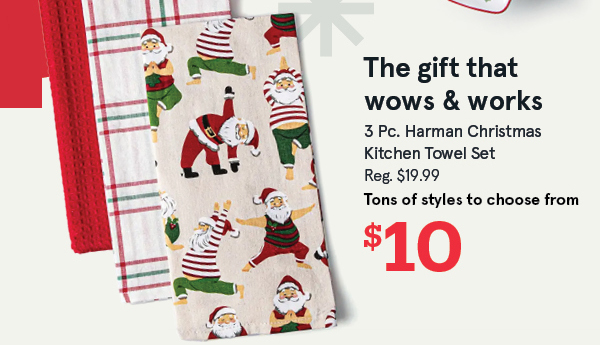 Harman Christmas Cotton Kitchen Towel - Set/3