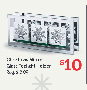 Christmas Mirror 'Snowflake' Glass Tealight Holder 3-Light