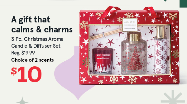 Christmas Aroma 'Frosted Cranberry' Candle and Diffuser - Set of 3