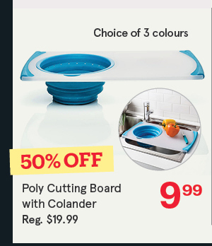 Chop 'N Wash Poly Cutting Board with Colander