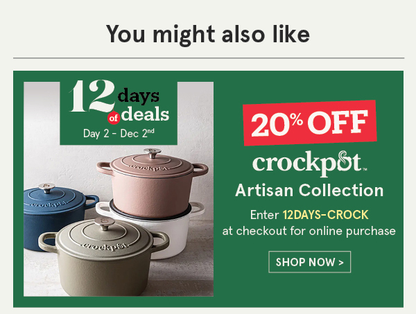 Crockpot Artisan Collection 20% Off