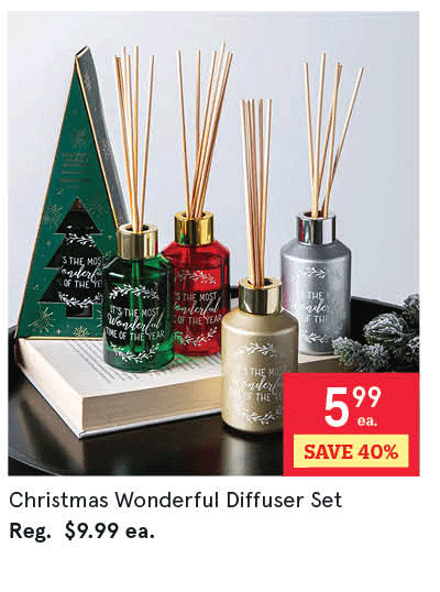 Christmas Wonderful 'Cinnamon & Vanilla' Diffuser Set