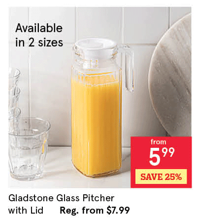 Gladstone Glass Pitcher with Lid