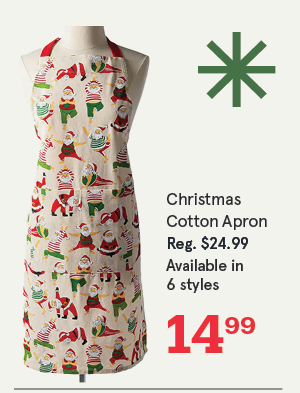 Harman Christmas 'Yoga Santa' Cotton Apron