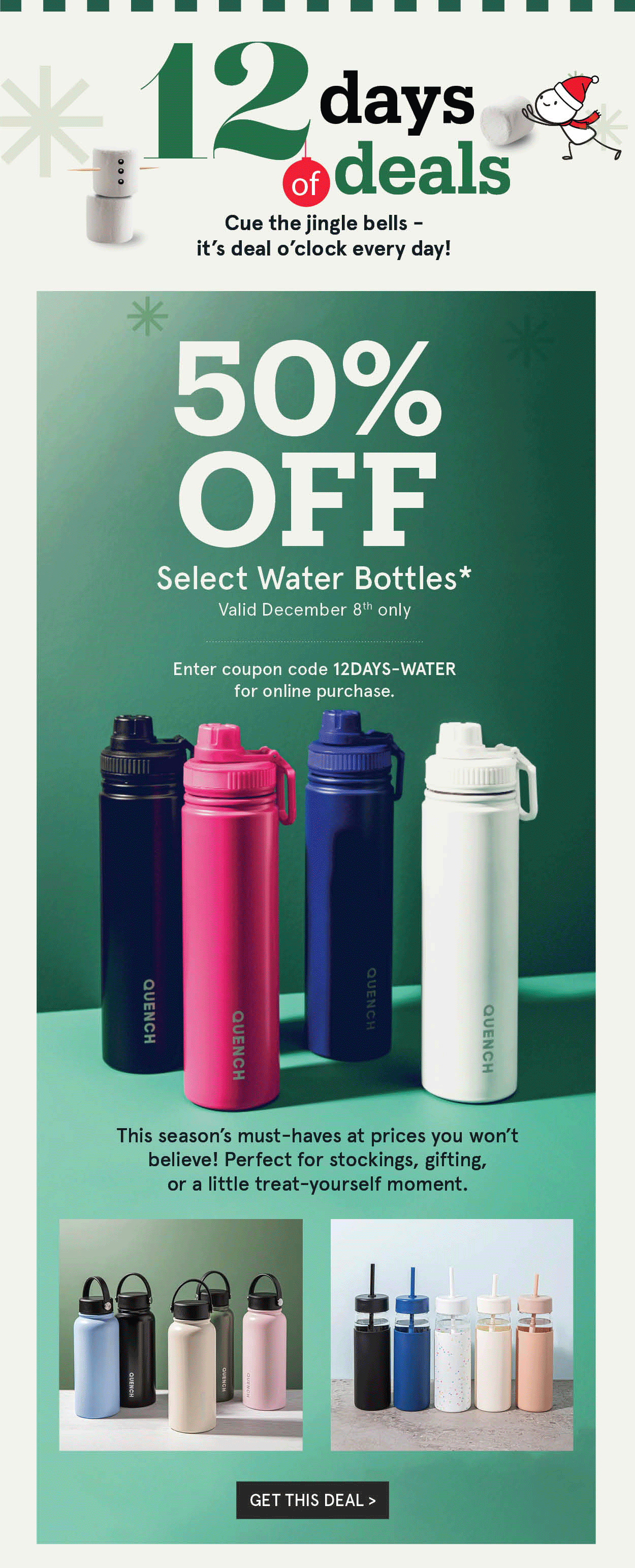 50% OFF Selected Water Bottles