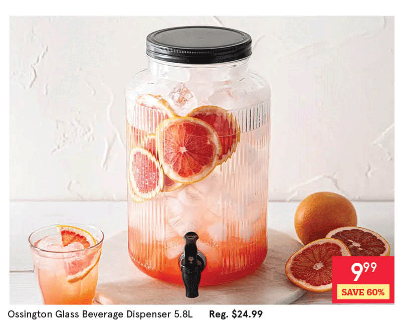 Ossington Glass Beverage Dispenser 5.8L