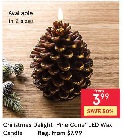 Christmas Delight 'Pine Cone' LED Wax Candle