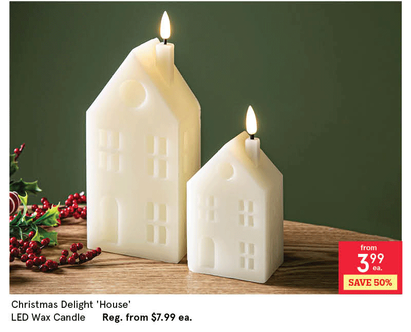 Christmas Delight 'House' LED Wax Candle