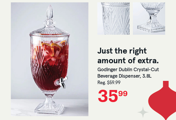 Godinger Dublin Crystal-Cut Beverage Dispenser