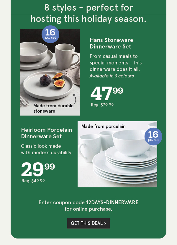 KSP Dinnerware Sets 40% Off