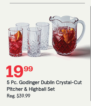 Godinger Dublin Crystal-Cut Pitcher & Highball Set/5