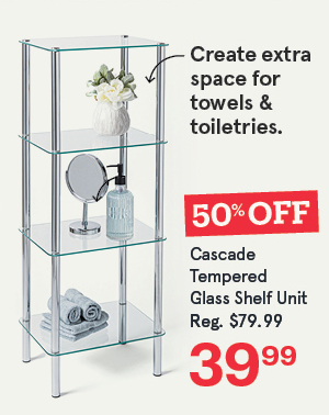 Cascade Tempered '4-Tier' Glass Shelf Unit