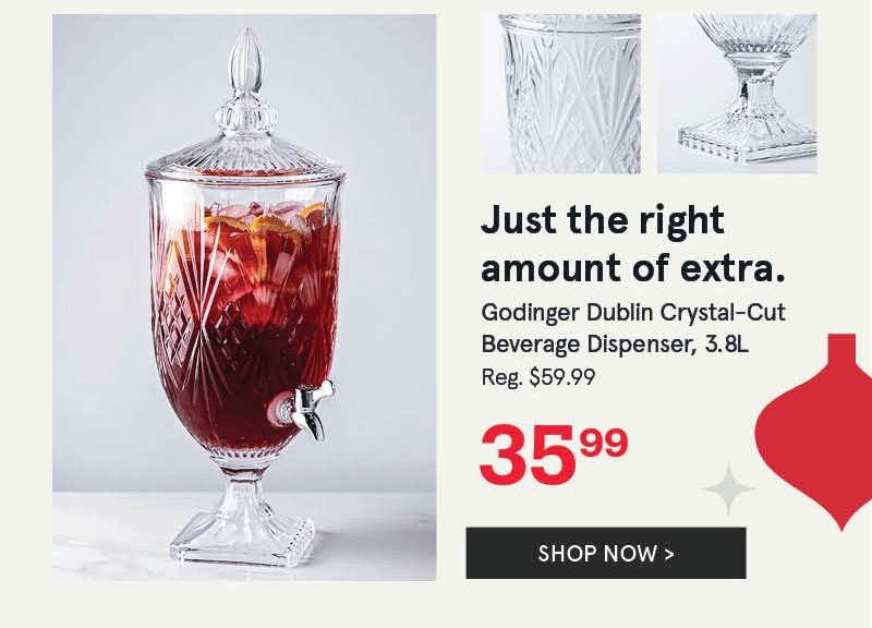 Godinger Dublin Crystal-Cut Beverage Dispenser