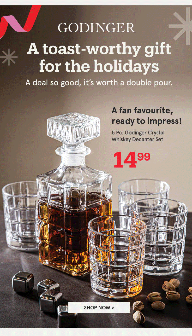 Godinger Crystal 'Radius' Whiskey Decanter Combo - Set of 5