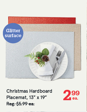 Christmas Hardboard 'Glitter' Placemat