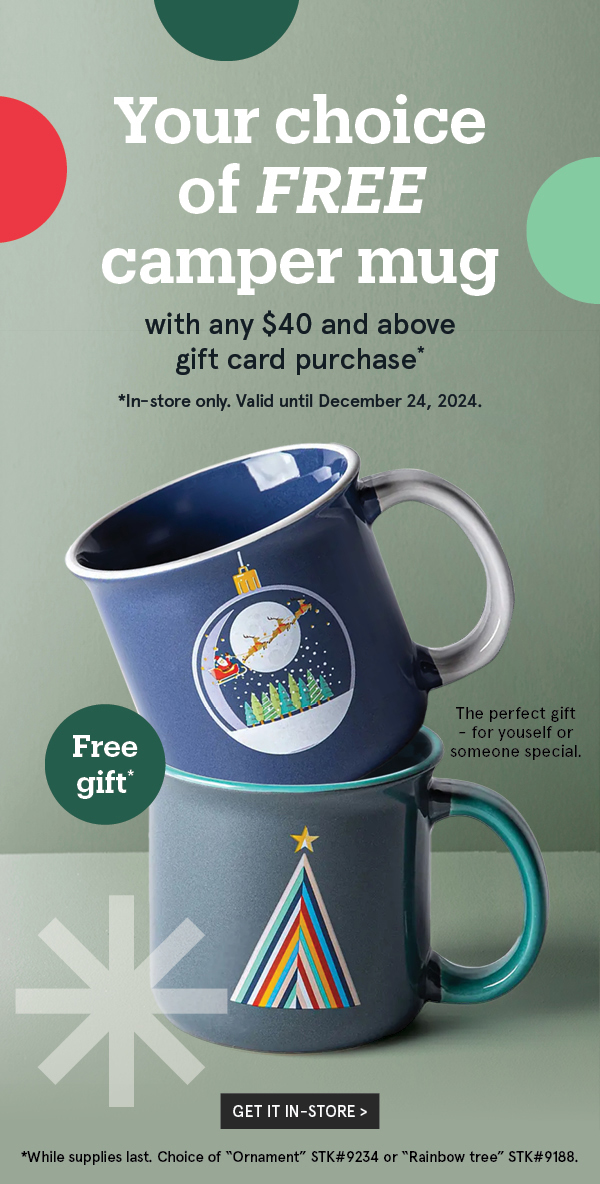 Your choice of FREE camper mug*