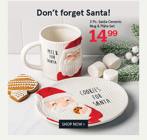 Christmas For Santa Ceramic Mug & Plate - Set of 2